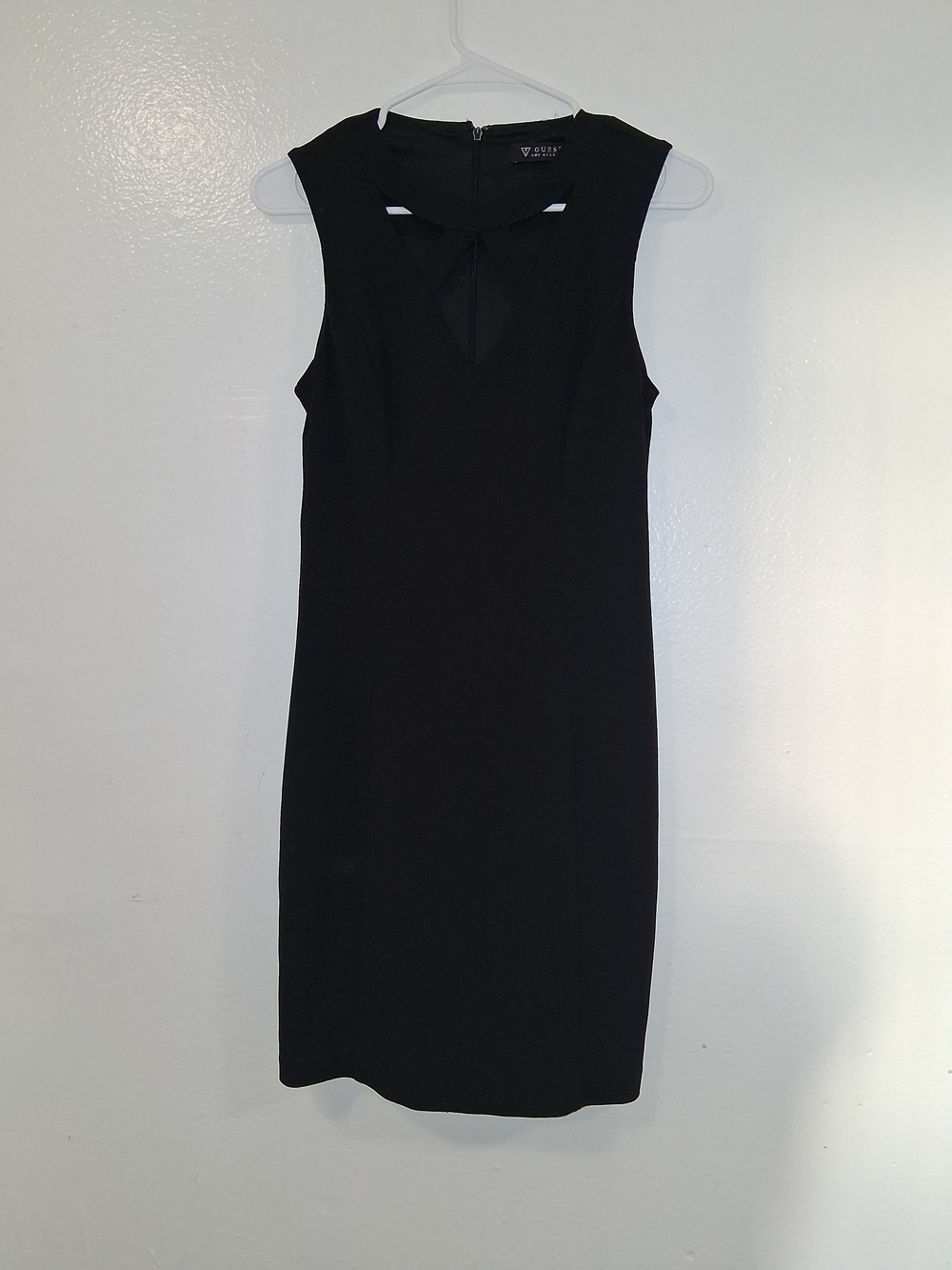 Guess Black Sleeveless Sheath Dress with Keyhole Detail